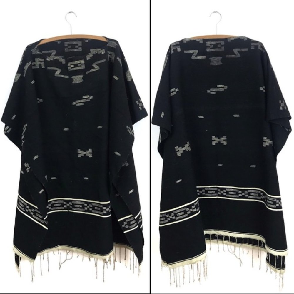 Vintage Native American Style Blanket Poncho